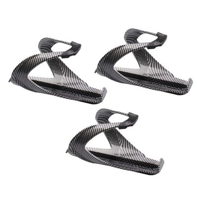 WHAMVOX 3pcs Carbon Fiber Texture Bike Water Bottle Holder and Lightweight Cup Holder for Road Mountain and Folding Easy to Install and