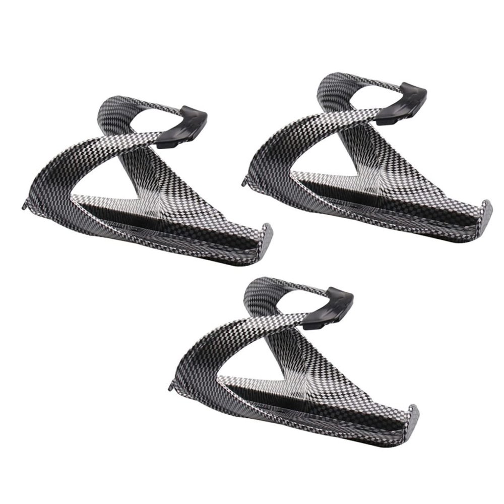 WHAMVOX 3pcs Carbon Fiber Texture Bike Water Bottle Holder and Lightweight Cup Holder for Road Mountain and Folding Easy to Install and