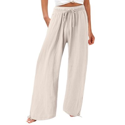 Womens Cargo Pants Petite Length Women's Casual Loose Wide Leg Cozy Pants Yoga Sweatpants Comfy High Waisted Lounge Pants with Pockets 2024 Khaki X-Large