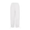 Black Linen Pants Women Straight Leg Women Linen Palazzo Pants Summer Boho Wide Leg High Waist Pant Casual Lounge Trousers with Pocket White 3X-Large view 2