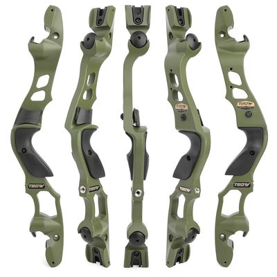 19" ILF Recurve Bow Riser CNC Aluminum Recurve Bow Riser Targeting Takedown Recurve Bow Riser Right Handed for Archery Competition Shooting (Green)