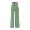Linen Pants Women Summer Striped Womens Casual Linen Pants Straight Leg Drawstring Elastic High Waist Loose Comfy Trousers with Pockets Khaki X-Large view 4
