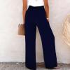 Generic Linen Pants Women Summer Striped Women's Cotton Linen Loose Fit Palazzo Pants Casual High Waist Stretchy Wide-Leg Trousers with Pockets Today 2024 Today 2024 Clearance Top Deal Khaki X-Large view 2