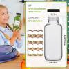 Alotpower 12 oz Glass Juice Bottles with Lids 12Pack, 360ml Square Reusable Drinking Bottles for Juicing, Water, Kombucha Juices, Milk, Beverages and More (12fl.oz, Set of 12) view 3