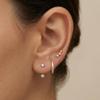 Trendy 14K Gold Plated Earrings for Women Accessories, Stud Huggie Hoop Jacket Stack Cartilage Helix Earring Set for Multiple Piercing, Small Dainty Cute Fashion Birthstone Jewelry Gifts Set view 2