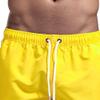 DGHM-JLMY Men's 3" Solid Color Beach Shorts Elastic Waist Drawstring Workout Shorts Casual Swim Trunks with Pockets (Yellow,X-Large) view 2