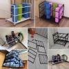 HDYZJQ Commercial Yoga Mats Storage Cart - Hold20 Mats, Studio/Gym/Office Portable Fitness Mats Organizer Holder, Rolling Metal Storage Rack Frame for Foam Rollers Wrapping Paper(White) view 2