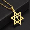 HOMLIFPER Cross Star of David Necklace Pendant for Men Women,Christian Jewish Messianic Star of David Stainless steel Pendant Christ Cross Religious Jewelry for Teens & Adults (Golden) view 3