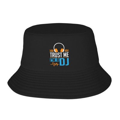 Gdiebdid Trust Me I'm The Dj Woman Men Unisex Fisherman's Hat Summer Beach Hats Black