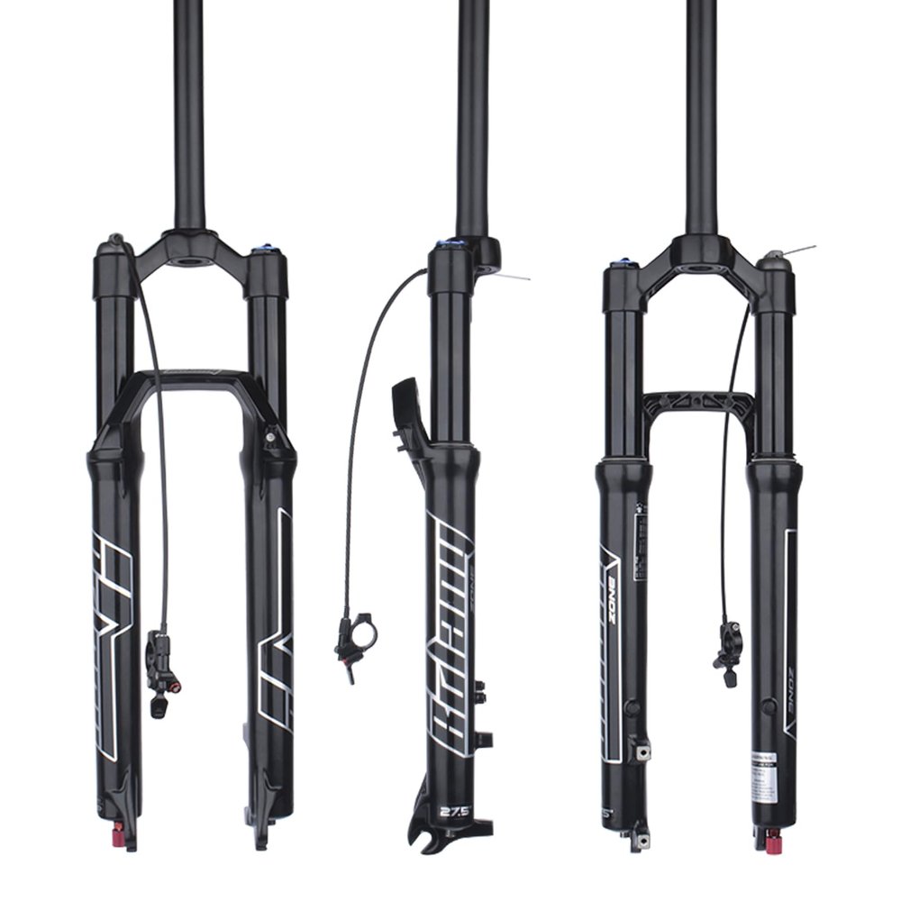 BOLANY 27.5/29inch MTB Air Fork 140mm Travel Bike Suspension Fork 34mm Stanchions Bike Front Fork with Damping Rebound Adjustment 28.6mm Threadless Steerer