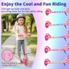 BELEEV Scooters for Kids with Light-Up Wheels & Stem & Deck, 2 Wheel Folding Scooter for Girls Boys, 3 Adjustable Height, Kick Scooter with Kickstand for Children Ages 3-12 (Pink) view 2