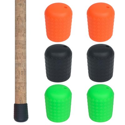 JOGFFDE Fishing Rod Butt Cushion Fishing Rod Tube End Caps Silicone Fishing Rod Protector 3 Sizes Fishing Rod Seat NonSlip Stand Fixing Pole Holder Cushion Fishing Gear Equipment(Medium-6pcs)