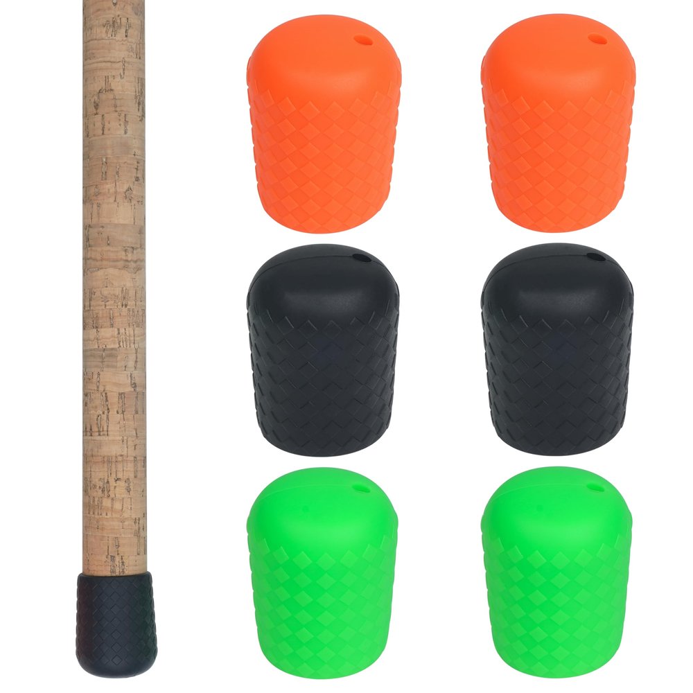 JOGFFDE Fishing Rod Butt Cushion Fishing Rod Tube End Caps Silicone Fishing Rod Protector 3 Sizes Fishing Rod Seat NonSlip Stand Fixing Pole Holder Cushion Fishing Gear Equipment(Medium-6pcs)
