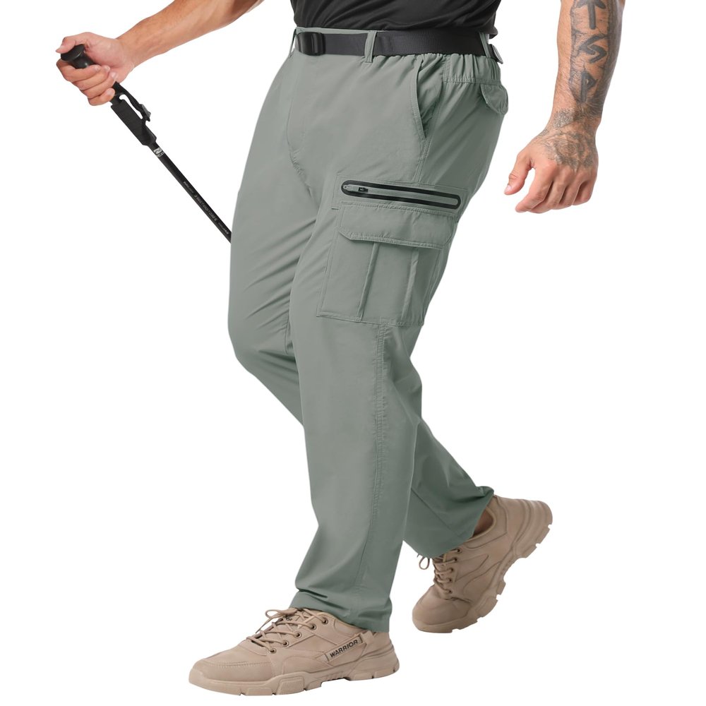 NATUVENIX Hiking Pants Men Lightweight Mens Travel Pants Quick Dry Cargo Work Pants for Men Water Resistant Fishing Pants