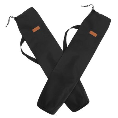 SUPVOX 2pcs Tent Pole Storage Bag Wear-Resistant Camping Bag for Fishing Rods and Outdoor Gear Durable Convenient Drawstring Design Black