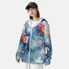 Dwrepo UPF50+ Colorful Carp Fish in The Pond Watercolor Sun Protection Hoodie Jacket Quick Dry Long Sleeve Sun Shirt for Men Women, Large, Black view 4