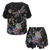 Renewold Dragonfly Flower Print Womens Pajama Sets Short Sleeve Pajamas Set 2PCS Pjs Set for Women Soft Comfortable Sleepwear Loungewear Clothing for Night Party Yoga Beach Size L view 4