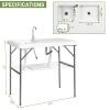 Fish Cleaning Table,Portable Folding Camping Table, Outdoor Fish Cleaning Station 101x65.5x92cm HDPE,Portable Outdoor Camping Table Station for Dock Beach Patio Picnic 39.76" L x 25.78" W x 36.2" H view 3
