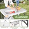 Fish Cleaning Table,Portable Folding Camping Table, Outdoor Fish Cleaning Station 101x65.5x92cm HDPE,Portable Outdoor Camping Table Station for Dock Beach Patio Picnic 39.76" L x 25.78" W x 36.2" H view 4