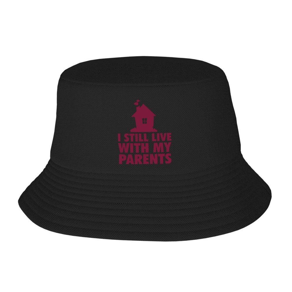 I Still Live with My Parents Womens Mans Unisex Fisherman's Hat Sun Hat Black