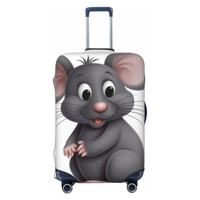 GFLFMXZW Grey Rat Luggage Cover Stylish Suitcase Covers Washable Stretch Suitcase Protector Anti-Scratch Travel Baggage Covers for 18-31 inch Luggage