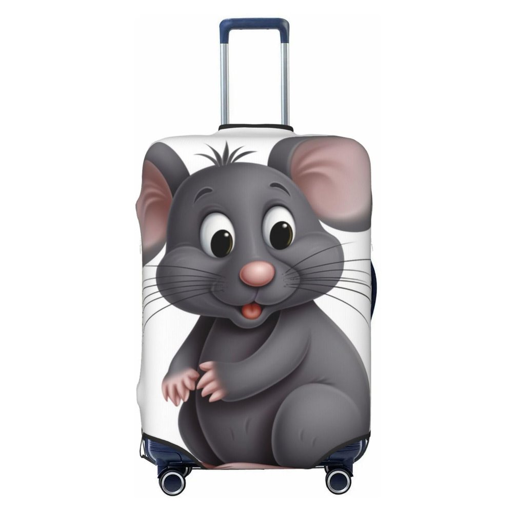 GFLFMXZW Grey Rat Luggage Cover Stylish Suitcase Covers Washable Stretch Suitcase Protector Anti-Scratch Travel Baggage Covers for 18-31 inch Luggage