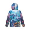 WELLFLYHOM Kids Dolphin Hoodie for Girls 14T-16T Cute Blue Sweatshirt Long Sleeve Shirt for Teen Boys Graphic Pullover Hoodie Workout Casual Sweater Shirts Fall Outfits Activewear view 3