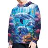 WELLFLYHOM Kids Dolphin Hoodie for Girls 14T-16T Cute Blue Sweatshirt Long Sleeve Shirt for Teen Boys Graphic Pullover Hoodie Workout Casual Sweater Shirts Fall Outfits Activewear view 4