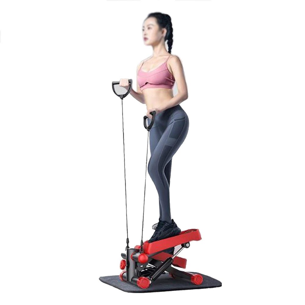 ZHCWEP Mini-Stepper Swing Stepper Home Stepper in-situ Foot Climber Waist Fitness Step Machine with Resistance Bands and Twisting Action Efficency