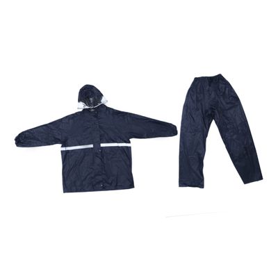GALPADA Thick Two-piece Rain Suit with Reflective Stripe Lightweight Cycling Raincoat Pants for Adults Xxxl Dark Blue for Outdoor Activities