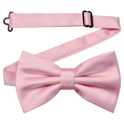 Branduce Pink Bow Tie for Men Pre-tied Adjustable Silk Blend Bowties for Wedding Party (BB05-27)