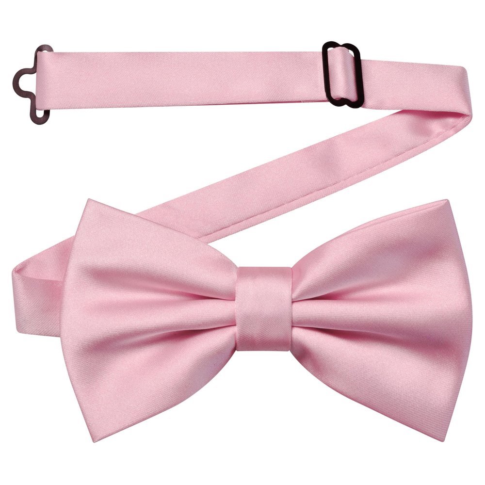 Branduce Pink Bow Tie for Men Pre-tied Adjustable Silk Blend Bowties for Wedding Party (BB05-27)