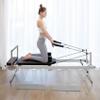 Generic Foldable Pilates Reformer, Pilates Machine & Equipment for Home Use and Gym Workout, Suitable for Beginners and Intermediate Users, silver view 1