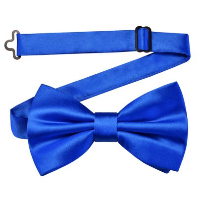 Branduce Royal Blue Bow Tie for Men Pre-tied Adjustable Silk Blend Bowties for Wedding Party (BB05-42)