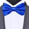 Branduce Royal Blue Bow Tie for Men Pre-tied Adjustable Silk Blend Bowties for Wedding Party (BB05-42) view 2