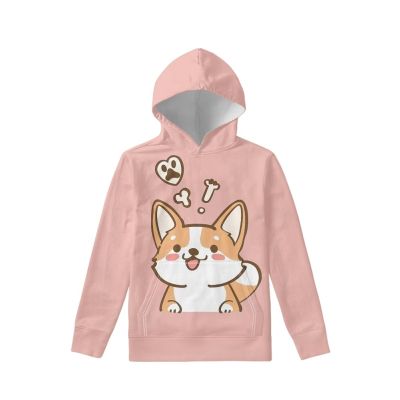WELLFLYHOM Girls Pink Hoodie Cute Corgi Graphic Sweatshirt 11T 12T 13T Hooded Pullover Jumpers for Kids Girl Puppy Dog Fall Clothes Long Sleeve Sweaters Shirt Outfits Activewear