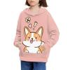 WELLFLYHOM Girls Pink Hoodie Cute Corgi Graphic Sweatshirt 11T 12T 13T Hooded Pullover Jumpers for Kids Girl Puppy Dog Fall Clothes Long Sleeve Sweaters Shirt Outfits Activewear view 2