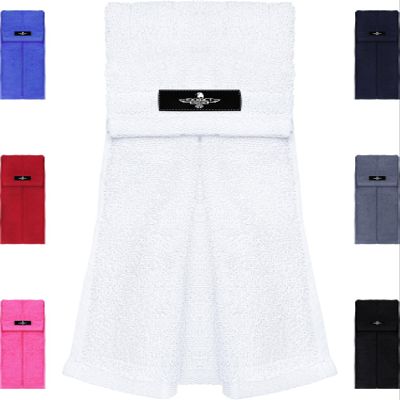 Exxact Sports White Football Towel with Hook & Loop Fastener, Quarterback QB Sports Towel to Clean Hands, Visor and Gloves - Highly Absorbent, Quick Dry (White)