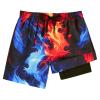ALISISTER Boys Swim Trunks Size 14-16 with Compression Liner Fire Bathing Suit Teen Youth Swim Shorts Boxer Briefs Swimsuit Swimming view 1