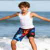 ALISISTER Boys Swim Trunks Size 14-16 with Compression Liner Fire Bathing Suit Teen Youth Swim Shorts Boxer Briefs Swimsuit Swimming view 2