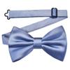 Branduce Dusty Blue Bow Tie for Men Pre-tied Adjustable Silk Blend Bowties for Wedding Party (BB05-43) view 1