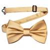 Branduce Champagne Gold Bow Tie for Men Pre-tied Adjustable Silk Blend Bowties for Wedding Party (BB05-10)