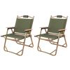 Camping Chairs for Adults Outdoor for Garden Picnic Hiking Indoor, Recliner Garden Chairs, Aluminium + Oxford Cloth + Beech Wood, for Outdoor Camp, Travel, Beach, Picnic, Hiking, 2 Piec view 1