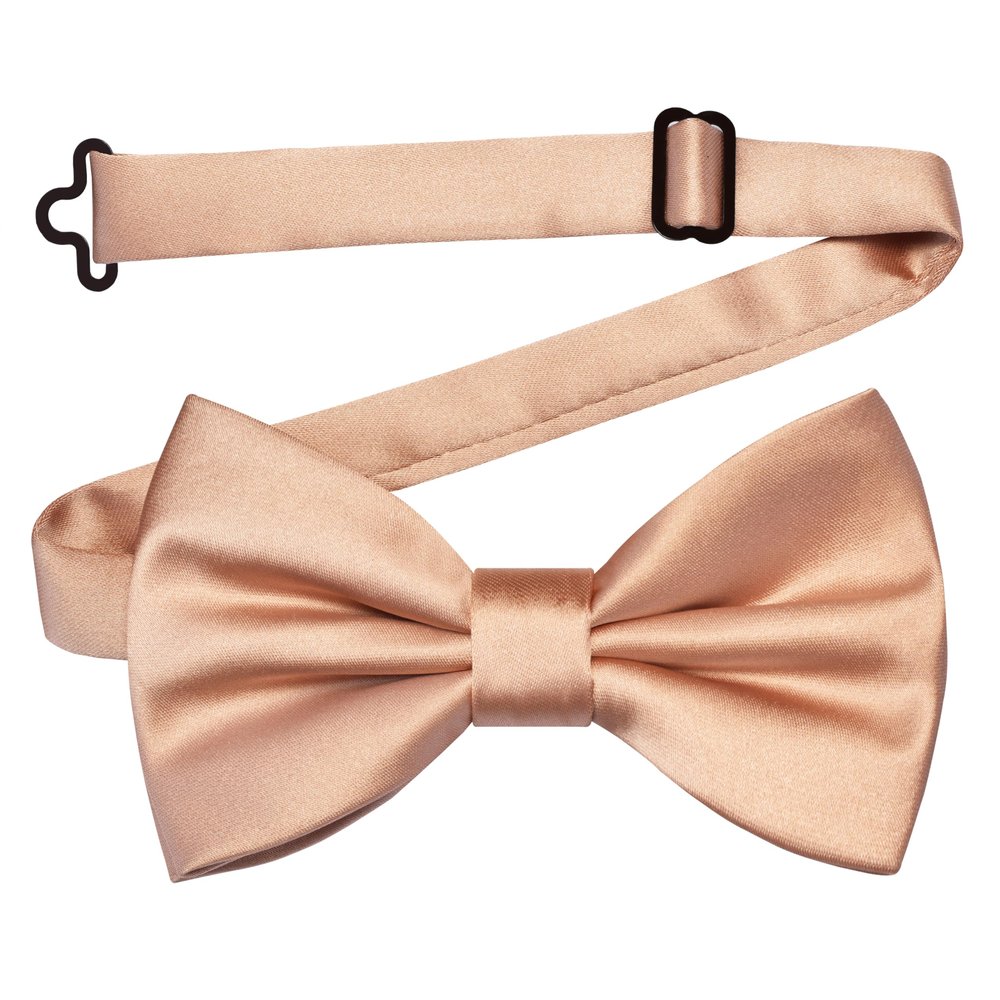 Branduce Rose Gold Bow Tie for Men Pre-tied Adjustable Silk Blend Bowties for Wedding Party (BB05-29)