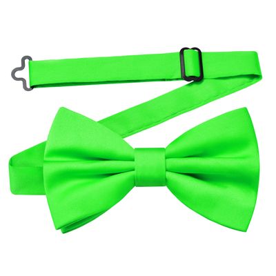 Branduce Lime Green Bow Tie for Men Pre-tied Adjustable Silk Blend Bowties for Wedding Party (BB05-20)