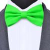 Branduce Lime Green Bow Tie for Men Pre-tied Adjustable Silk Blend Bowties for Wedding Party (BB05-20) view 2