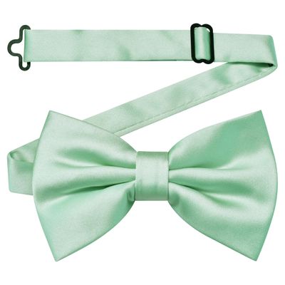 Branduce Mint Bow Tie for Men Pre-tied Adjustable Silk Blend Bowties for Wedding Party (BB05-25)