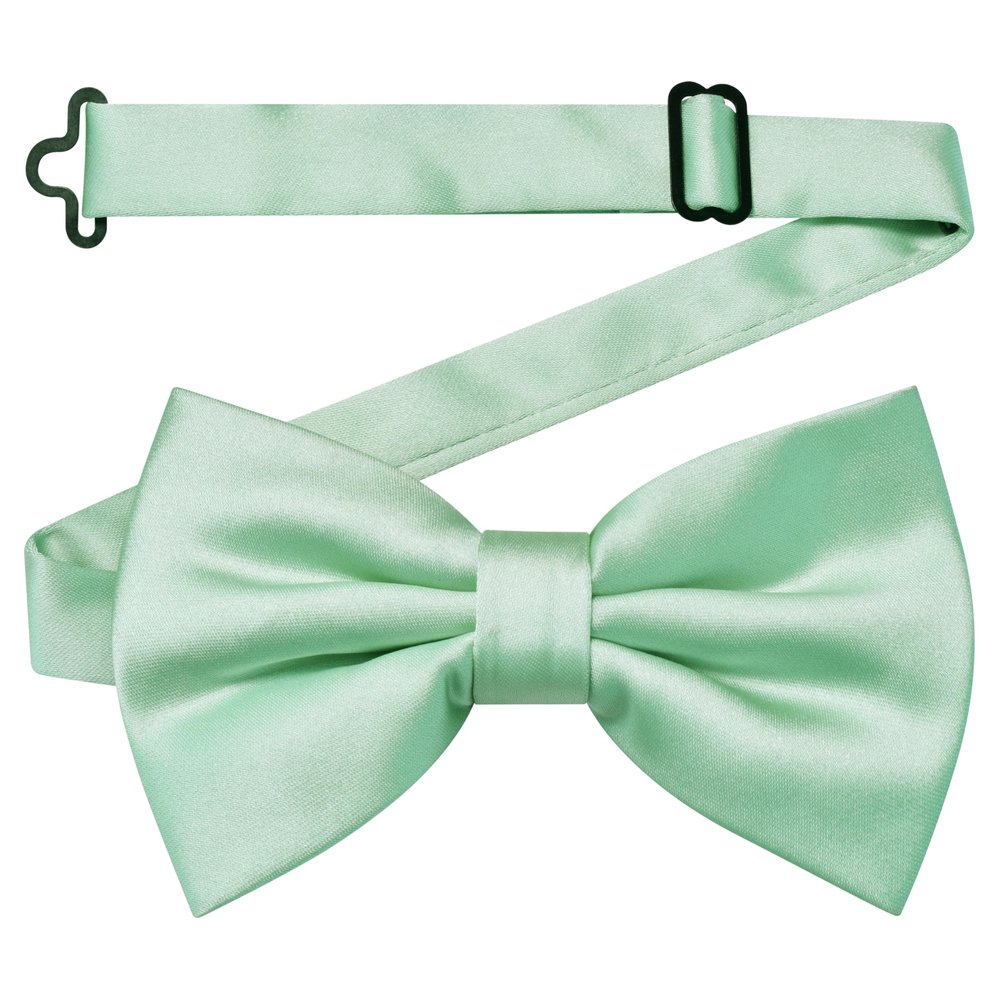 Branduce Mint Bow Tie for Men Pre-tied Adjustable Silk Blend Bowties for Wedding Party (BB05-25)