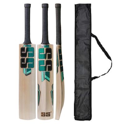 BA SPORTS Cricket Bat Kahmiri Popular Willow Full Size SS Cricket Bat for Tennis Balll, Plastic Ball, Lather Ball, Rubber Bal with Bat Cover (Green)