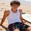ALISISTER Boys Swim Trunks with Compression Liner Neon Gamer Game Bathing Suit Kids Swim Shorts Boxer Briefs Swimsuit Swimming Size 7 view 2